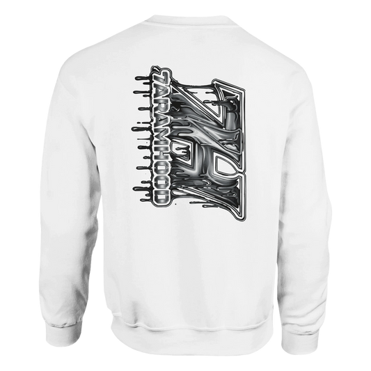 7HARAMHOOD Drip Code Sweatshirt Baby Blue – Rückansicht Code-Print Unisex Hoodwear urban authentisch