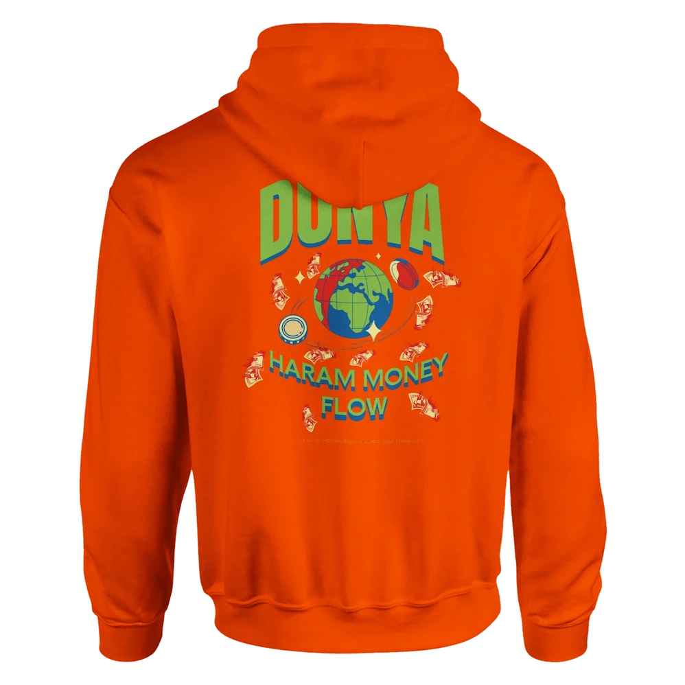 Dunya Haram Money Flow Hoodie Orange Frontansicht