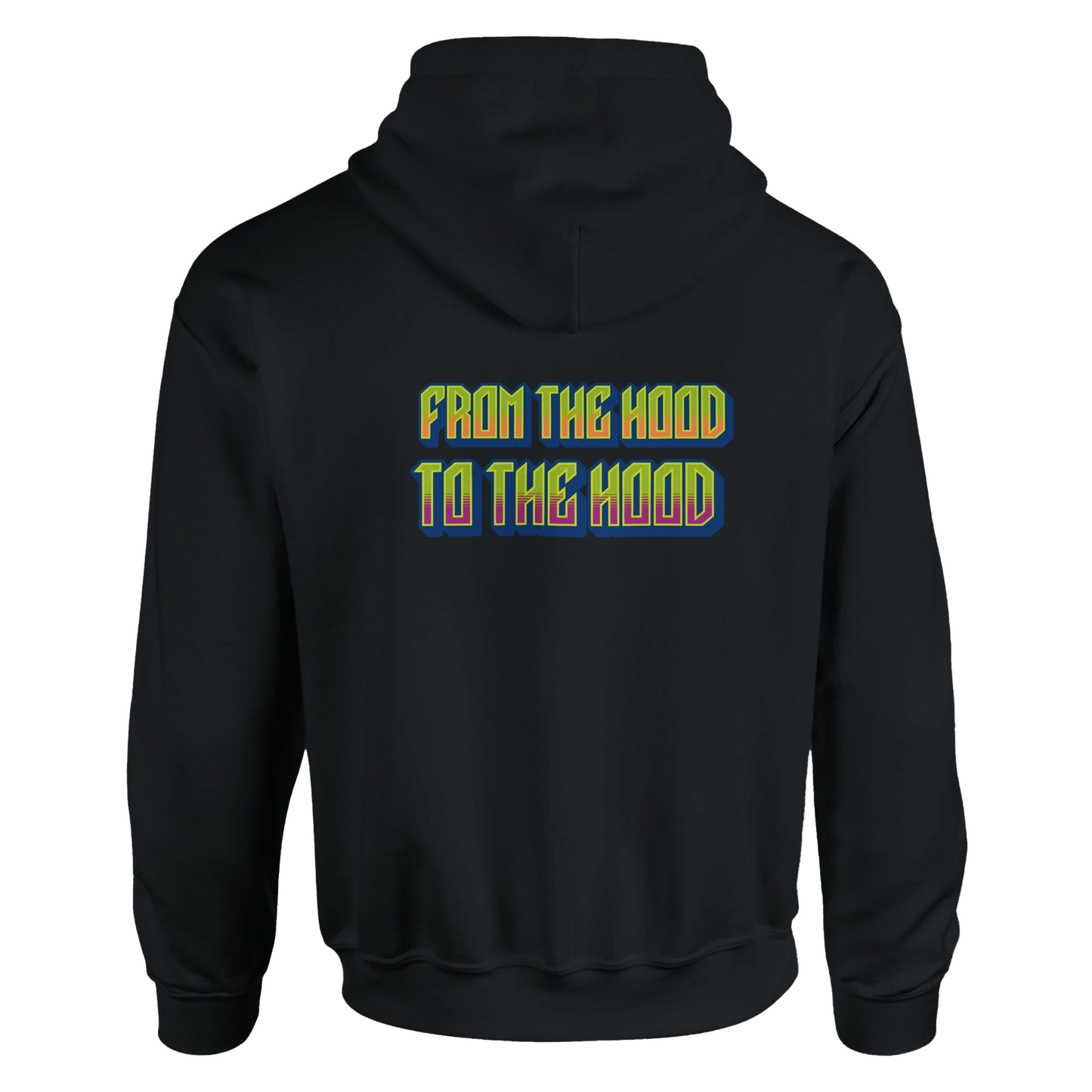 7HARAMHOOD Forest Green Hoodie – Flatlay Draufsicht, Oversized Unisex Hoodwear Hood Identity