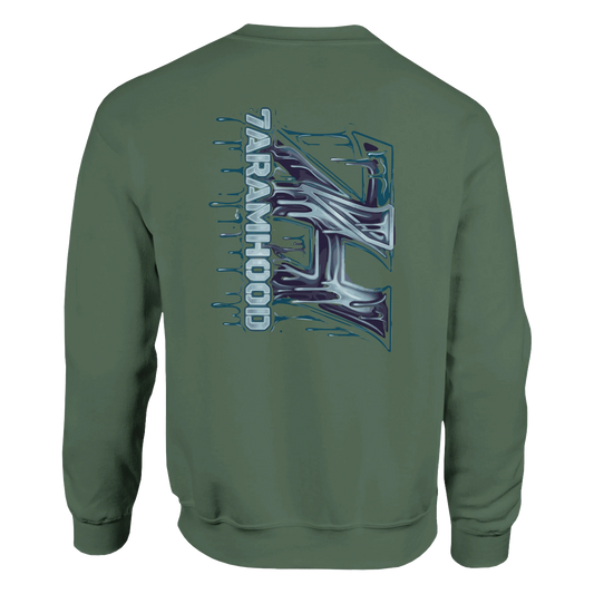 7HARAMHOOD Holographic Drip Sweatshirt Pink – Rückansicht Unisex Hoodwear, Ruhe trifft Stärke