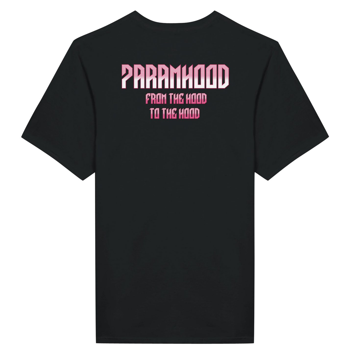 7HARAMHOOD Gradient Logo T-Shirt White Pink Streetwear Flat Lay
