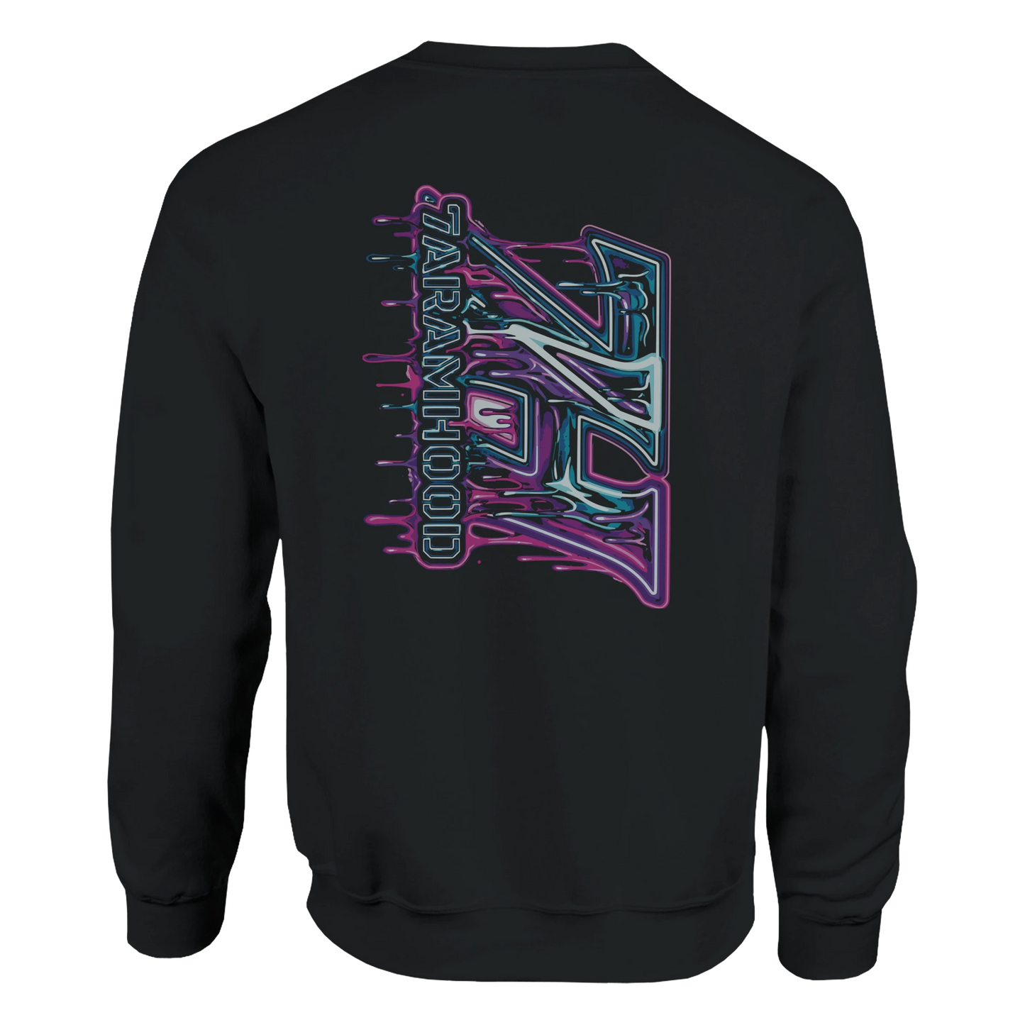 7HARAMHOOD Holographic Drip Sweatshirt Schwarz Unisex – Oversized Streetwear reflektierender Drip, Drip Collection