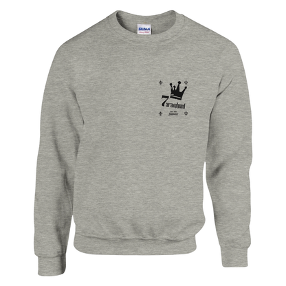 Weißes 7H Sweatshirt mit Crown Logo Seitenansicht - Haramhood Hoodwear seit 2022
