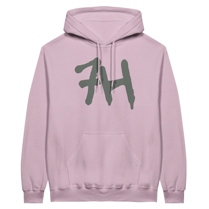 7HARAMHOOD White Graffiti 7H Hoodie – Mausgrau in pastel pink with bold 7H logo on front.