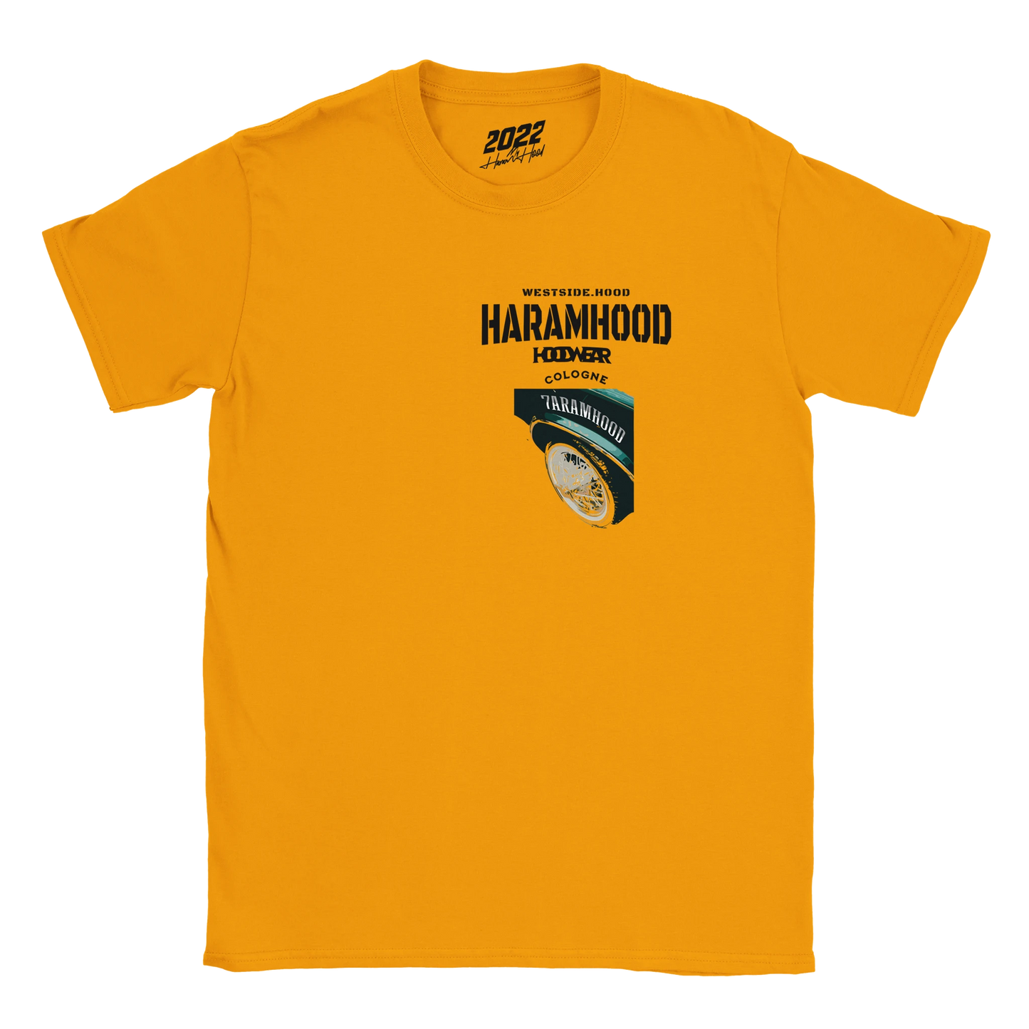 HARAMHOOD Westside Cologne T-Shirt Stone Grey Streetwear Flat Lay