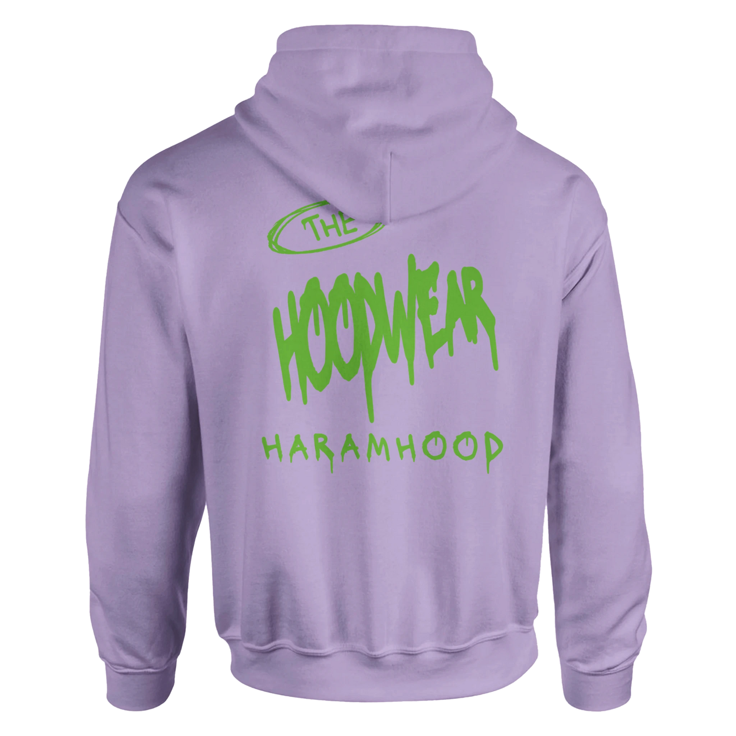 Neongrünes 7H Graffiti Logo Detailansicht - Weißer Haramhood Hoodie

