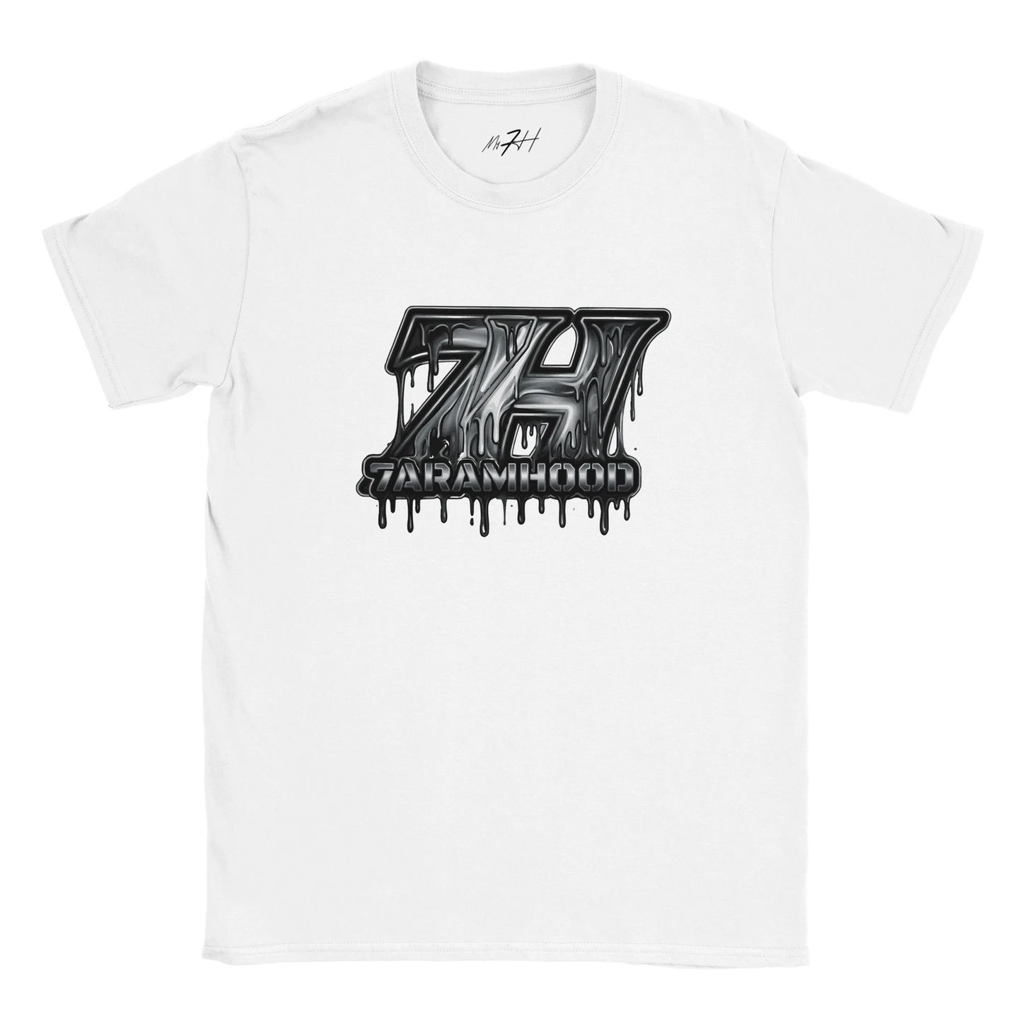 7HARAMHOOD My Hood Tattoo T-Shirt – Detailansicht Tattoo Grafik Hood Culture DTG Print