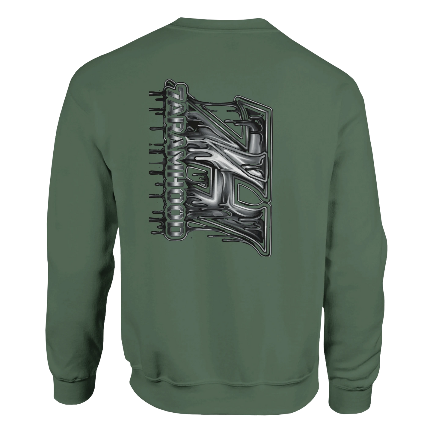 7HARAMHOOD Drip Code Sweatshirt Heliconia Unisex – Oversized Streetwear kräftige Farbe Back-Print urban