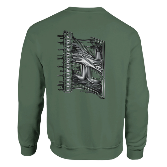 7HARAMHOOD Drip Code Sweatshirt Heliconia Unisex – Oversized Streetwear kräftige Farbe Back-Print urban