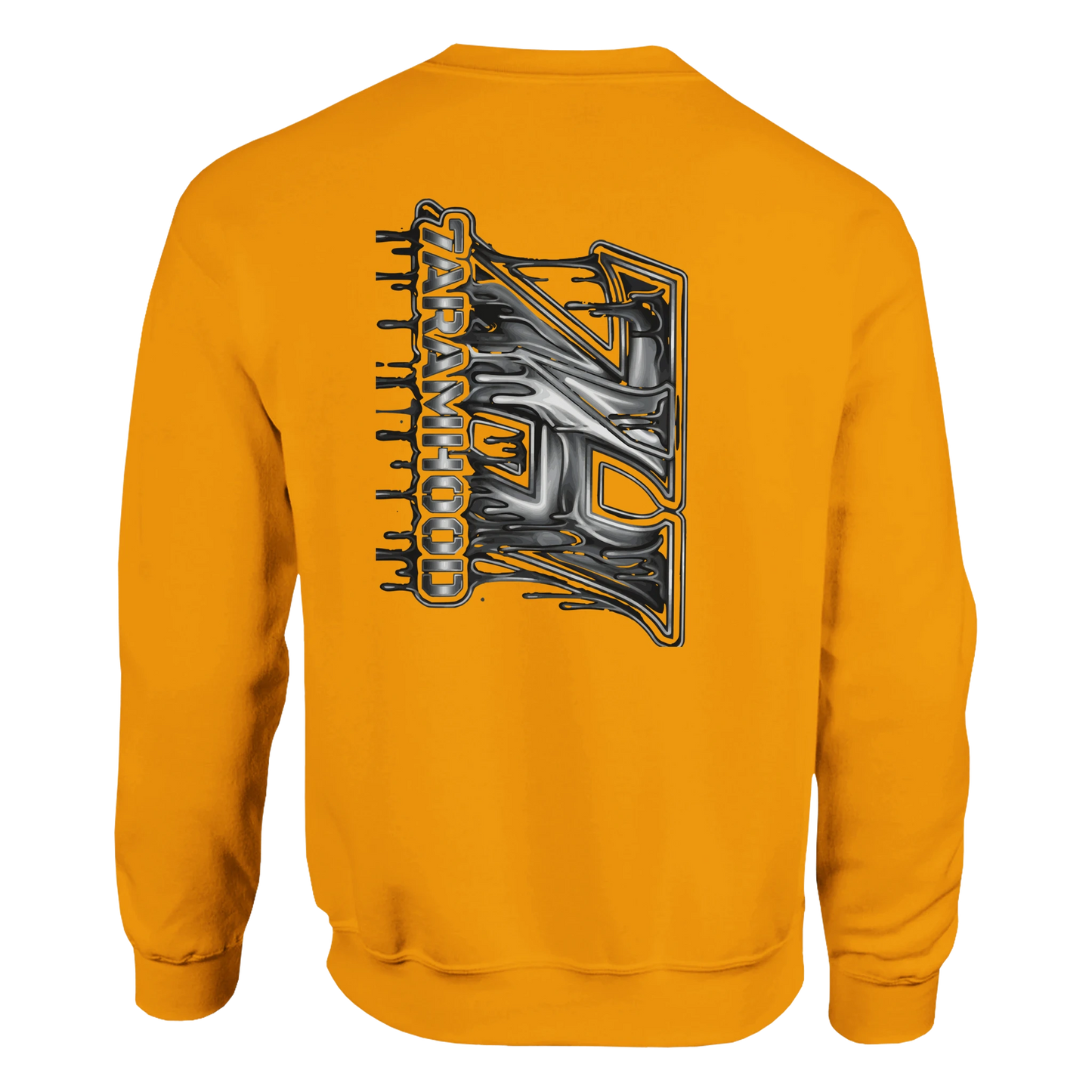 7HARAMHOOD Drip Code Sweatshirt Heliconia – Detailansicht, Unisex Hoodwear Hood Code unverkennbar