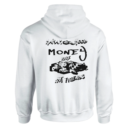 Money Make Not Friends Hoodie Schwarz Frontansicht | 7HARAMHOOD 
