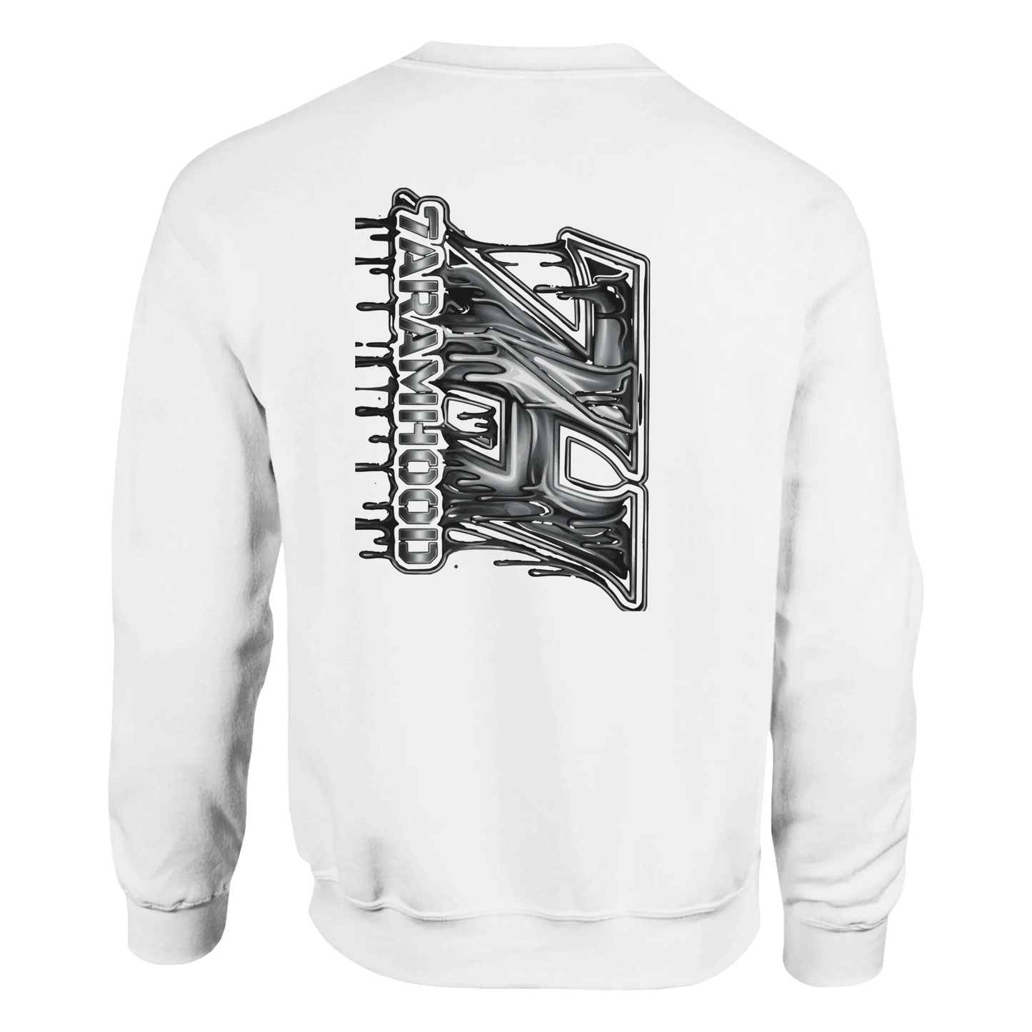 7HARAMHOOD Drip Code Sweatshirt Heliconia – Seitenansicht Premium Unisex Hoodwear, Hood Identity