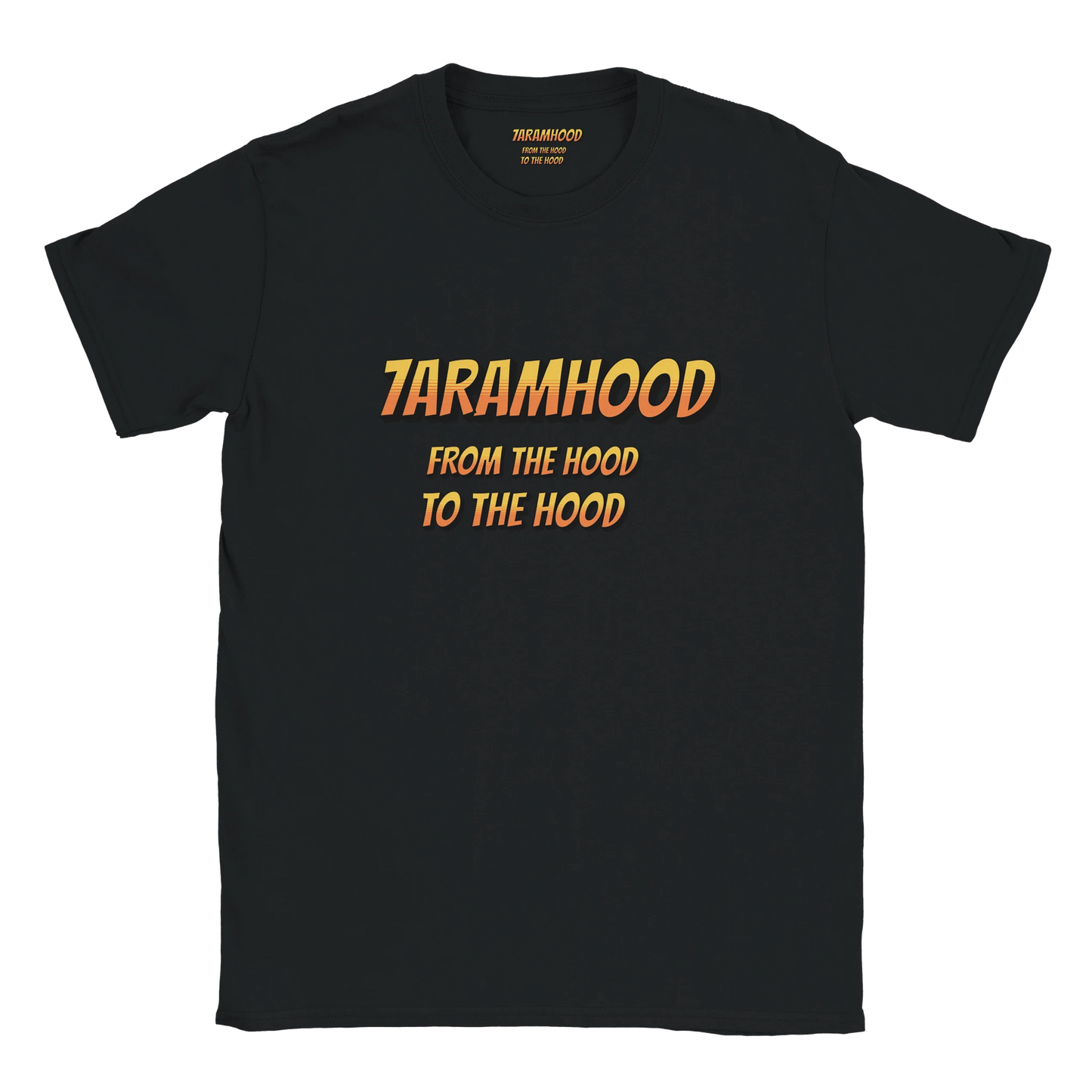 7ARAMHOOD Retro Gradient T-Shirt White Orange Streetwear Rückseite
