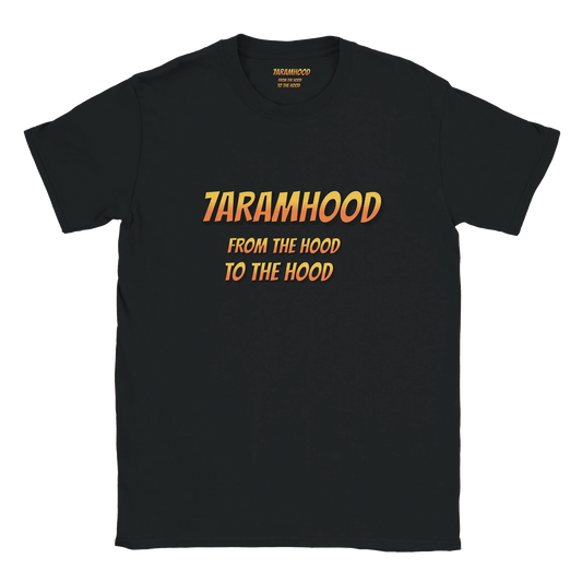 7ARAMHOOD Retro Gradient T-Shirt White Orange Streetwear Rückseite