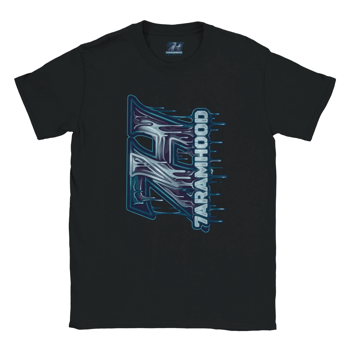 7HARAMHOOD Liquid Slime Chrome T-Shirt Sand Beige Streetwear Detail