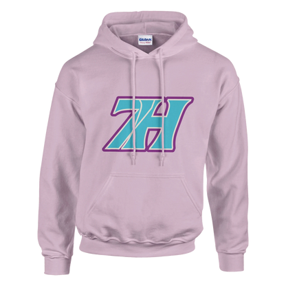 7H Cyan Purple Hoodie Kängurutasche - Haramhood Streetwear
