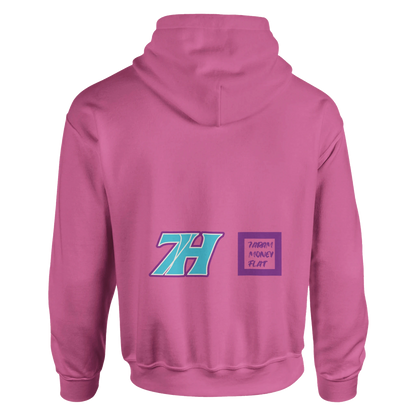 Hoodie Cyan Purple Logo-Detail - Türkis-violettes Logo Haramhood Streetwear