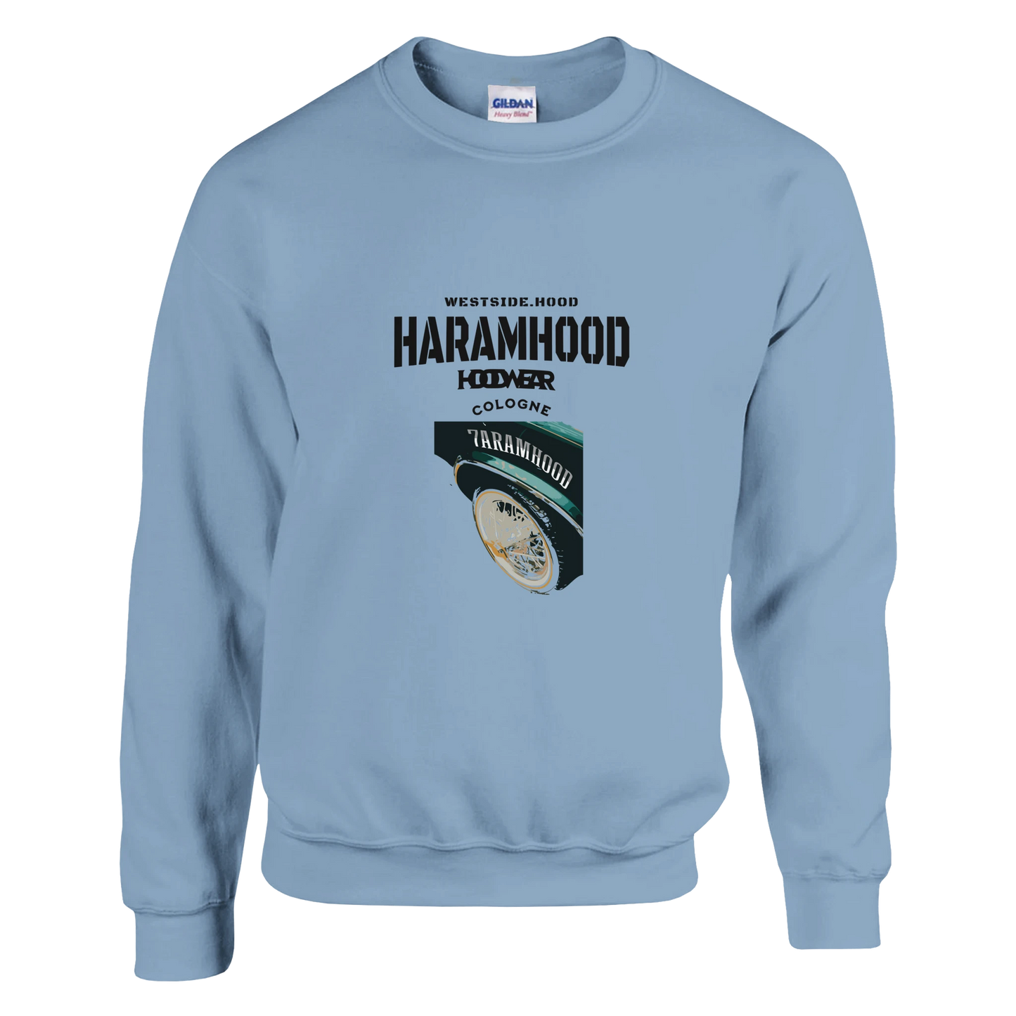 7HARAMHOOD Hood Cars Sweatshirt – Rückansicht Racing-Print Hoodwear, zwei Welten eine Sprache urban