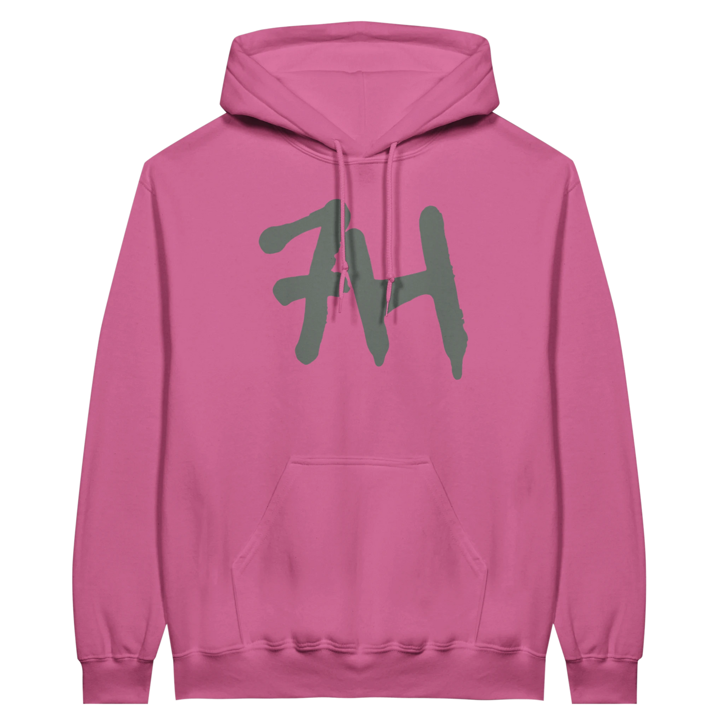 7HARAMHOOD White Graffiti 7H Hoodie – Mausgrau in kräftigem Dunkelpink mit Graffiti-Design auf der Vorderseite.