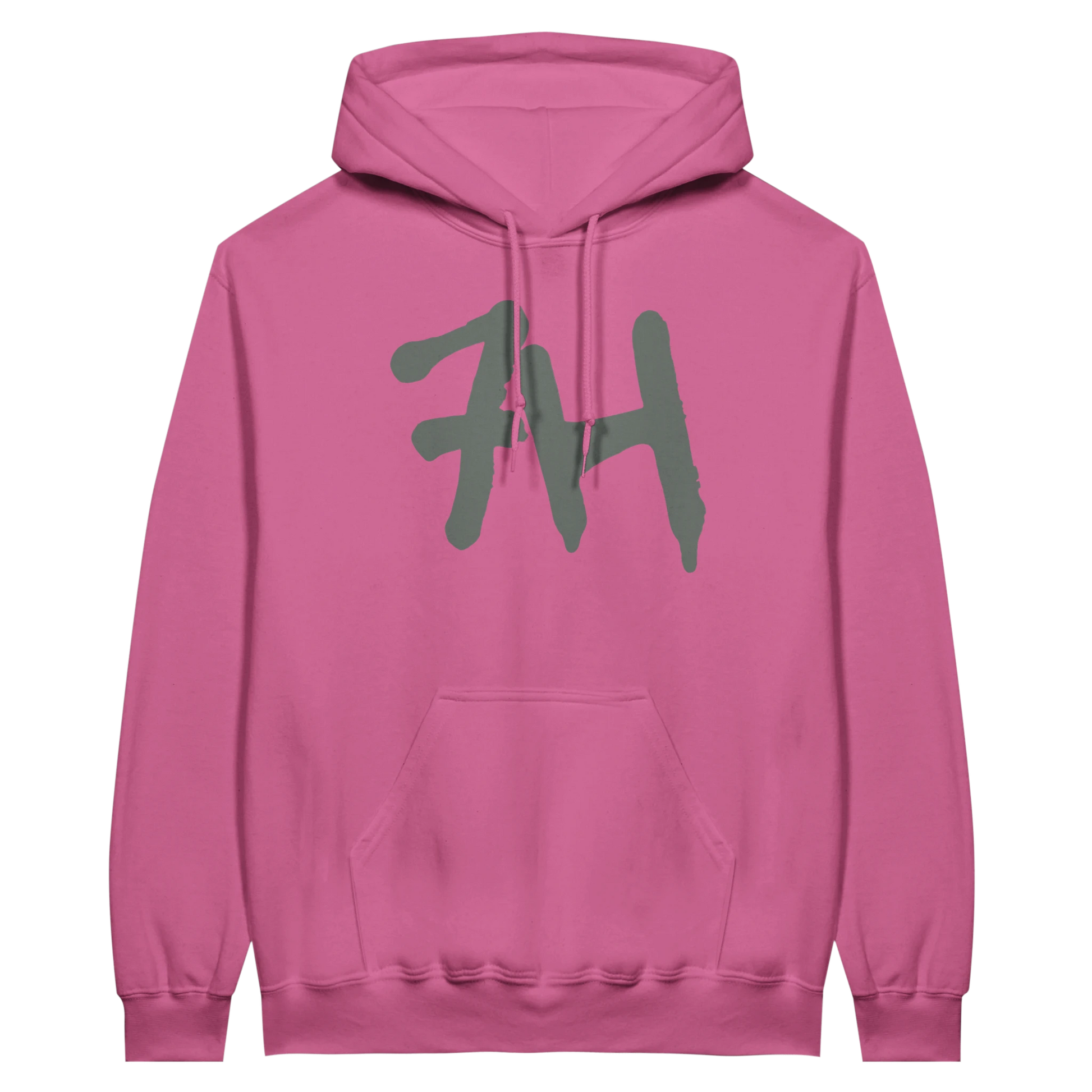 7HARAMHOOD White Graffiti 7H Hoodie – Mausgrau in kräftigem Dunkelpink mit Graffiti-Design auf der Vorderseite.