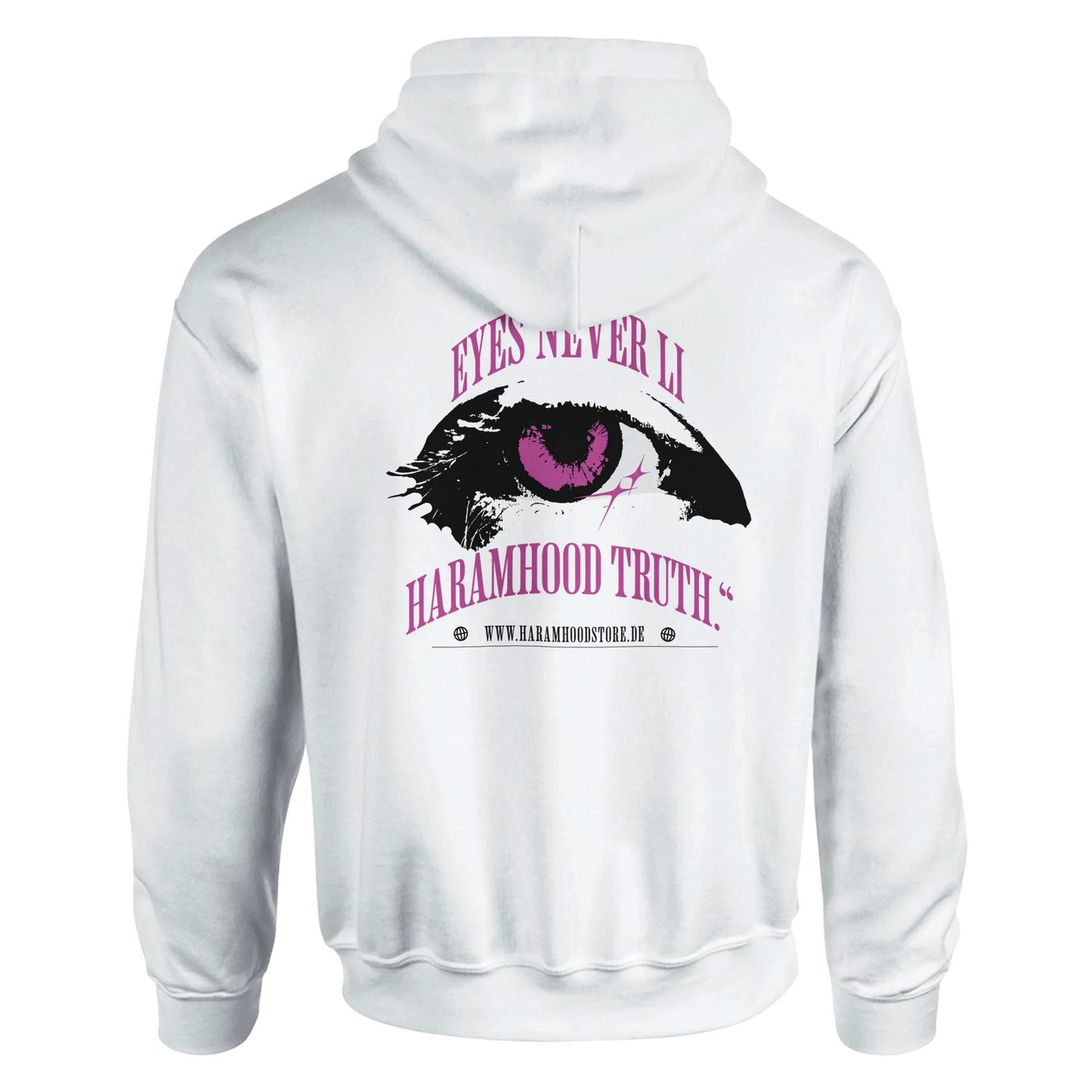 7HARAMHOOD Hollywood Truth Eye Hoodie Weiß Rückansicht Eye Graphic Design 
