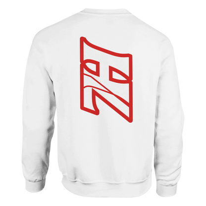 DNA Code Red Line Sweatshirt Weiß Rückansicht
