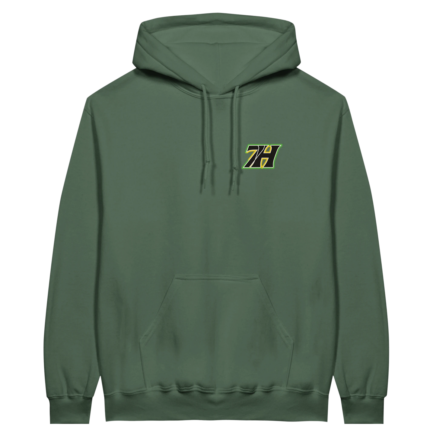 7H Premium Hoodie Dunkelgrün Frontansicht
