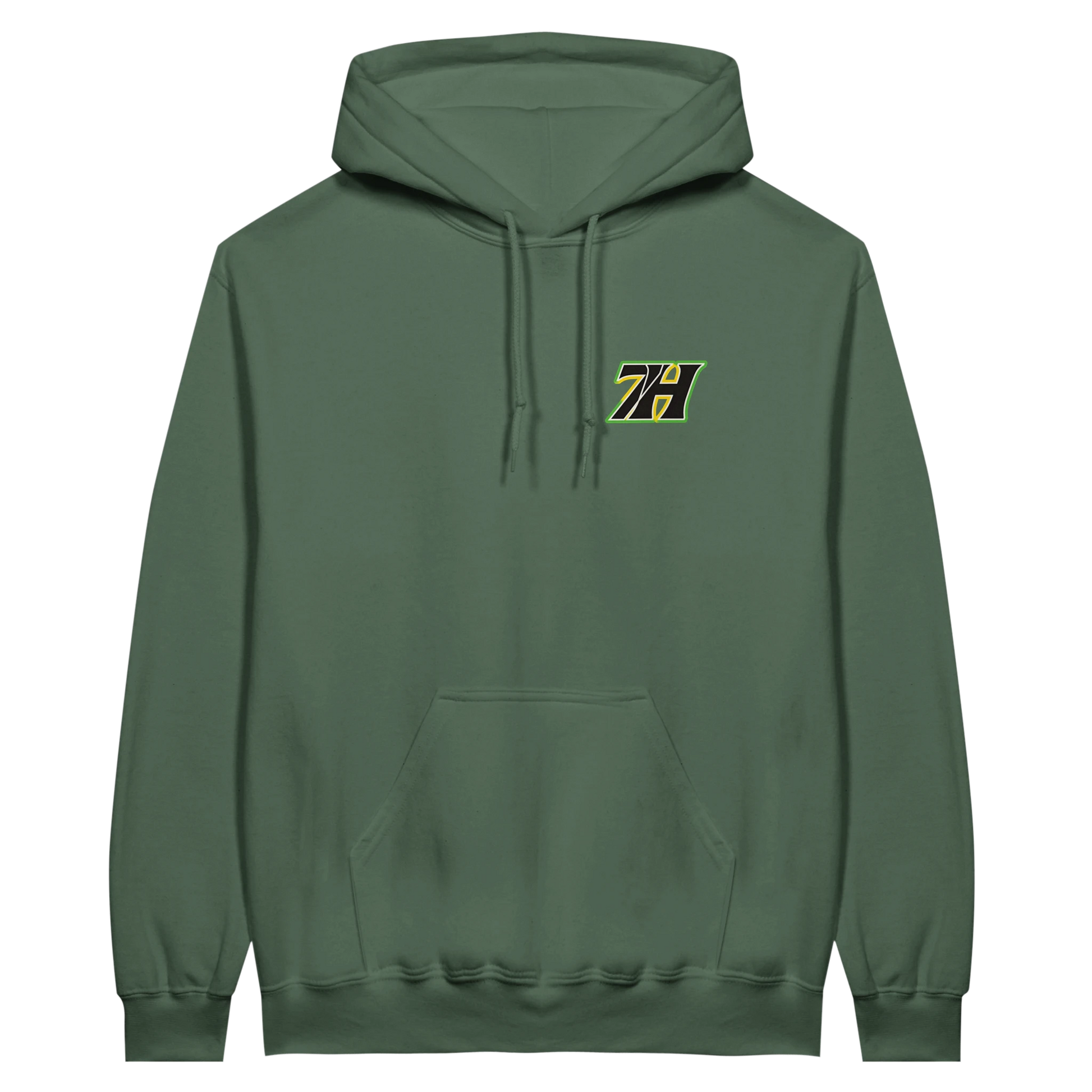 7H Premium Hoodie Dunkelgrün Frontansicht
