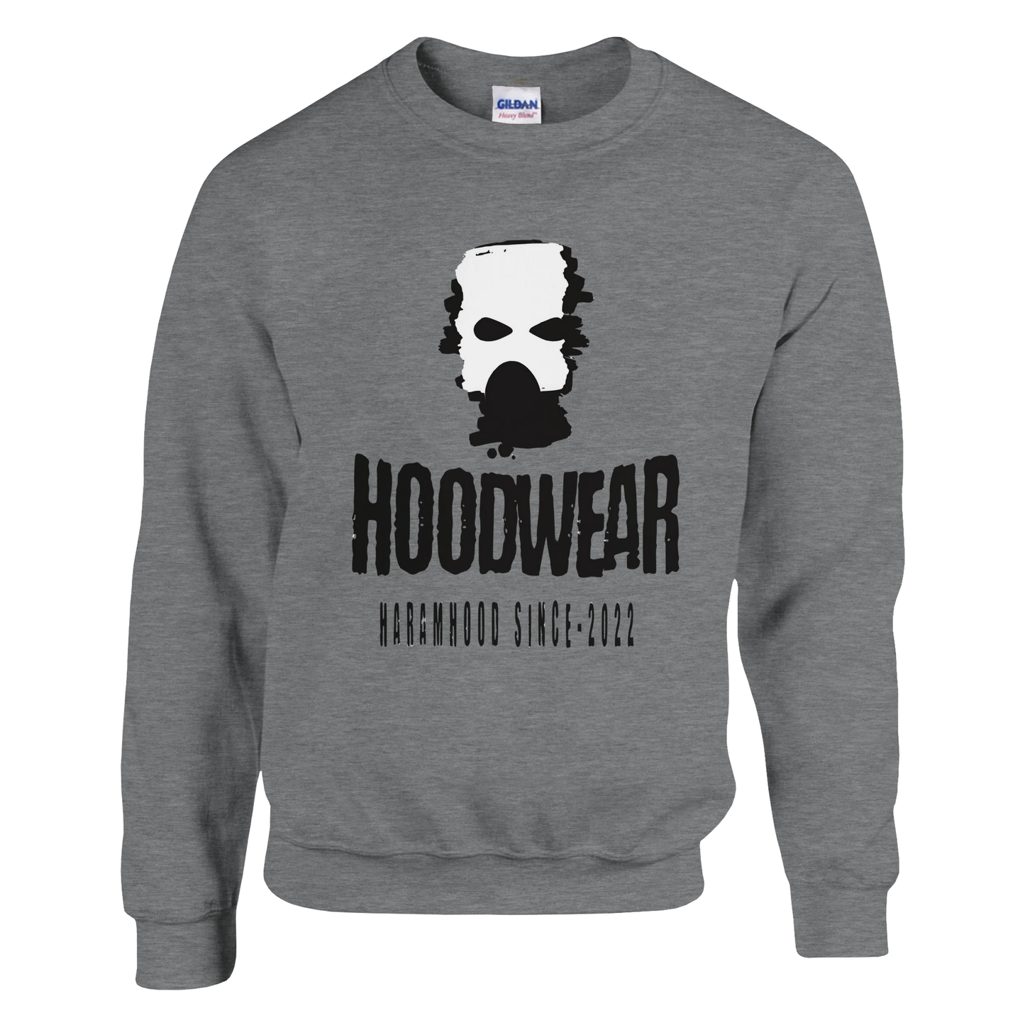 7HARAMHOOD Gasmaske Sweatshirt Dunkelgrau Frontansicht Brand Since-2022
