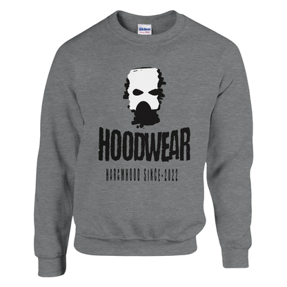 7HARAMHOOD Gasmaske Sweatshirt Dunkelgrau Frontansicht Brand Since-2022
