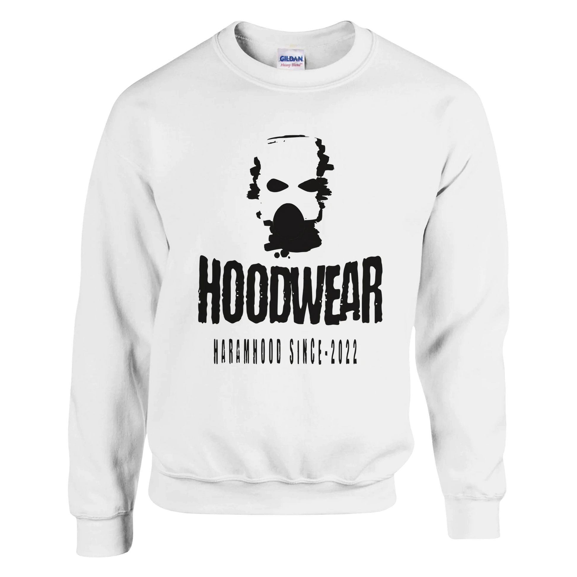 7HARAMHOOD Gasmaske Sweatshirt Weiß Frontansicht Brand Since-2022