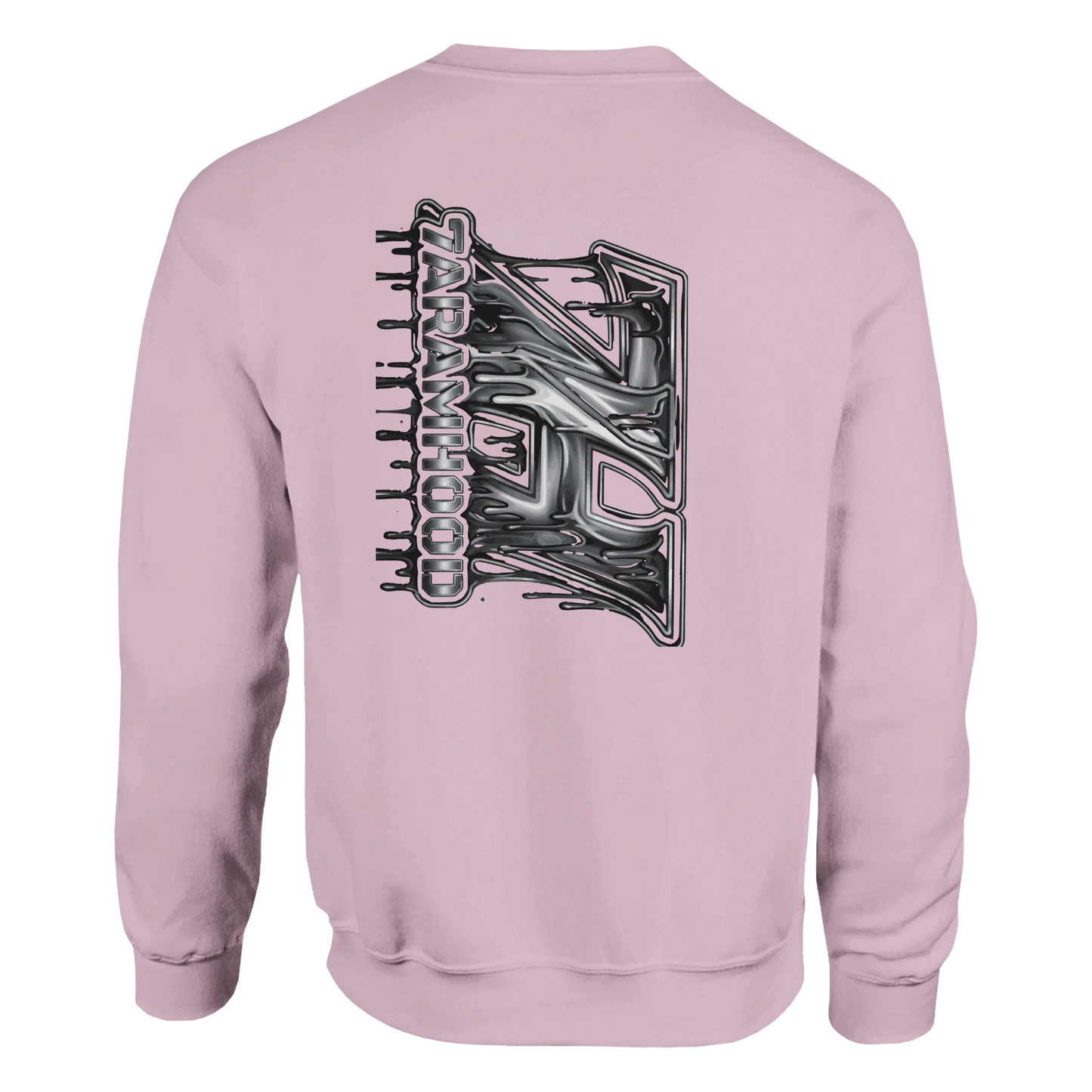 7HARAMHOOD Drip Code Sweatshirt Heliconia – Frontansicht Oversized Fit, Statement Hoodwear laut klar