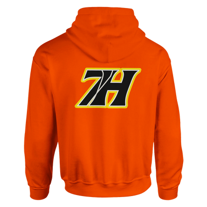 7H Hoodie Orange Rückansicht - Front & Backprint Design - Haramhood
