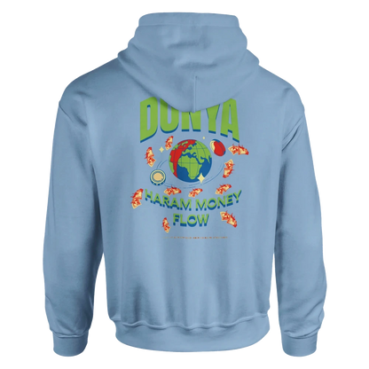 Dunya Haram Money Flow Hoodie Hellblau Frontansicht
