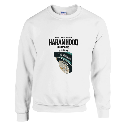 7HARAMHOOD Hood Cars Sweatshirt Weiß Hell-Pink Unisex – Oversized Racing Streetwear, zwei Farben eine Message