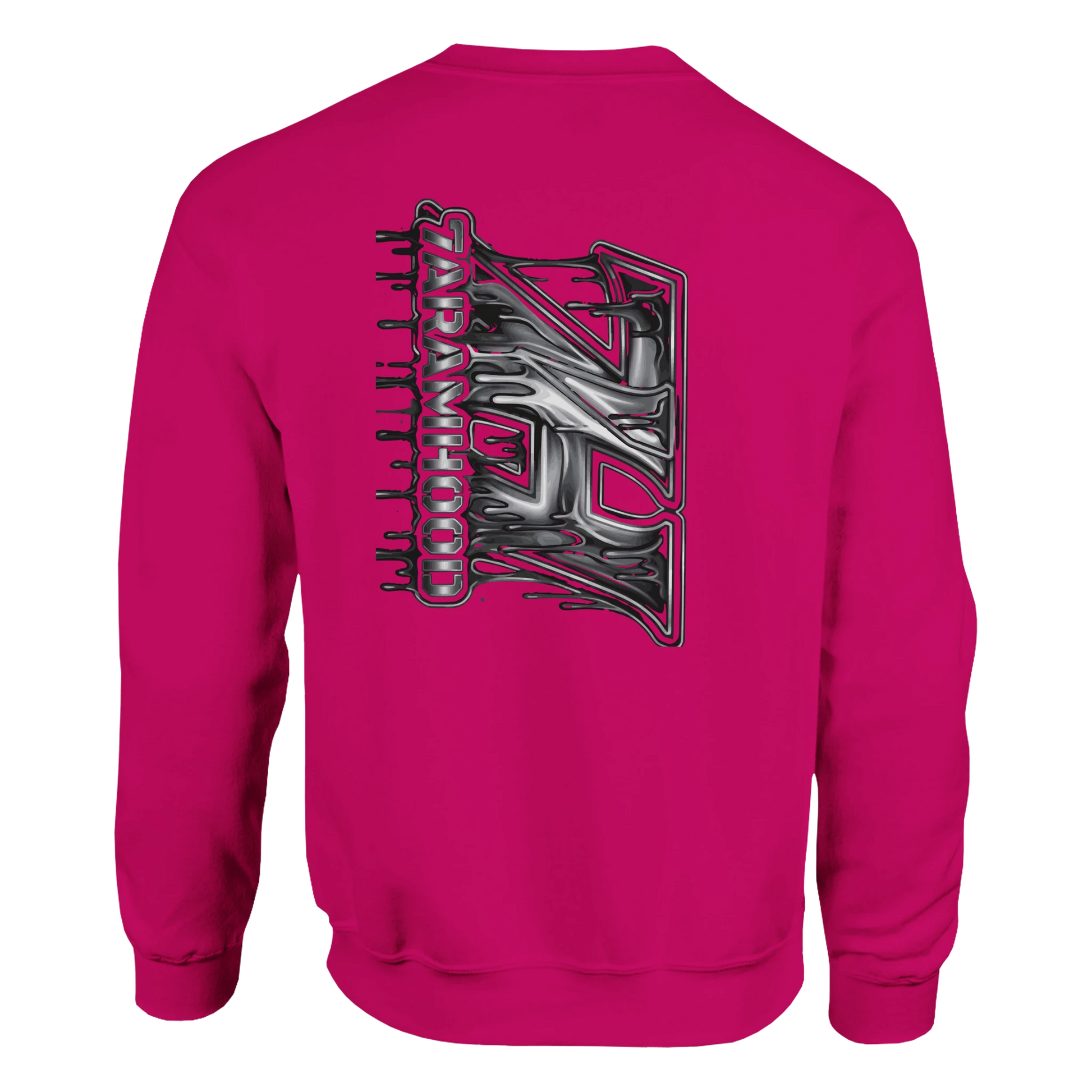 7HARAMHOOD Drip Code Sweatshirt Heliconia – Nahaufnahme Print-Qualität, authentische Hood Hoodwear