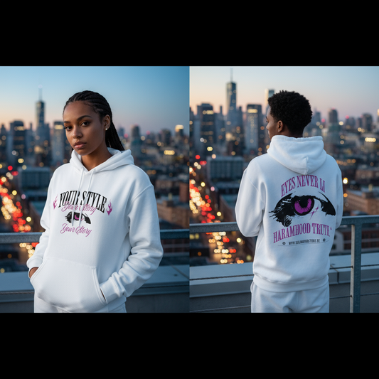 7HARAMHOOD Hollywood Truth Eye Hoodie Weiß