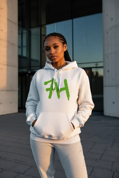 7HARAMHOOD White Graffiti 7H Hoodie – Dunkelpink