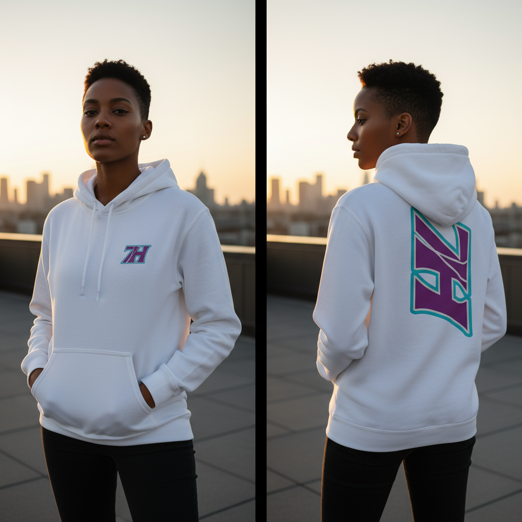 7HARAMHOOD 7H Hoodie Front & Backprint – Lila