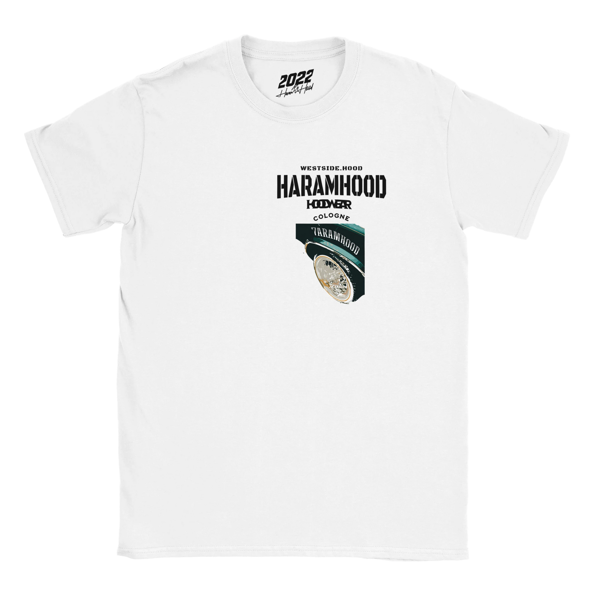 HARAMHOOD Westside Cologne T-Shirt Stone Grey Streetwear Detail Print