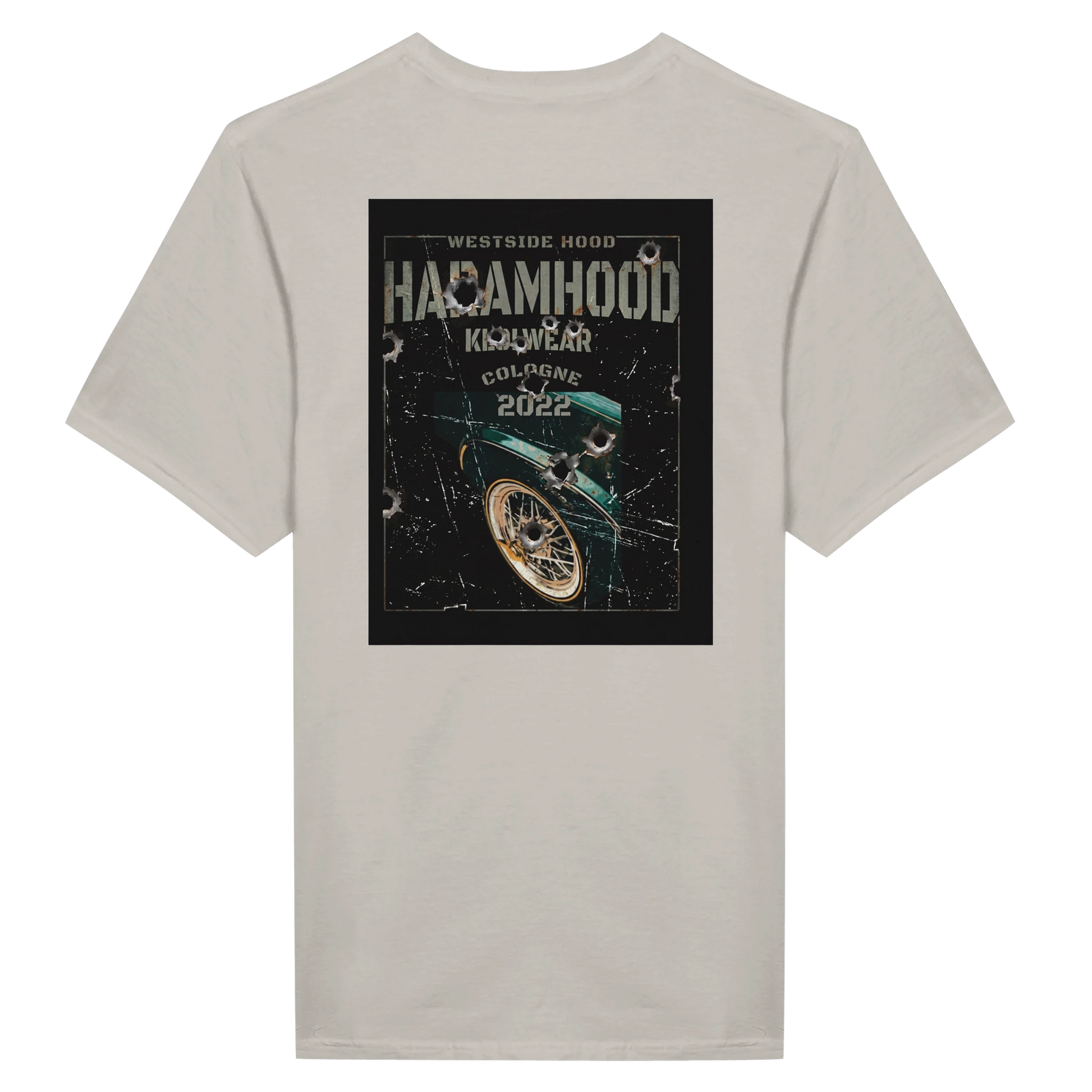 HARAMHOOD Westside Cologne T-Shirt Stone Grey Streetwear Model Seite