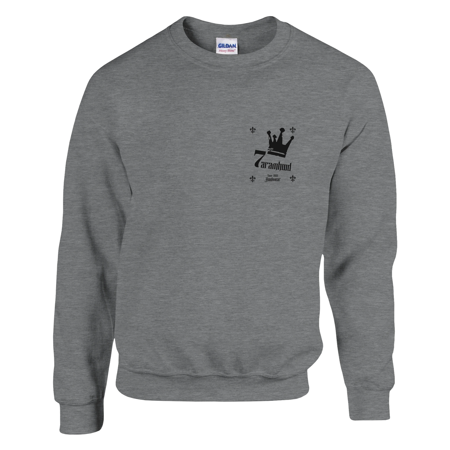 7H Crown Design Sweatshirt Detailansicht Logo - Haramhood Streetwear 2022
