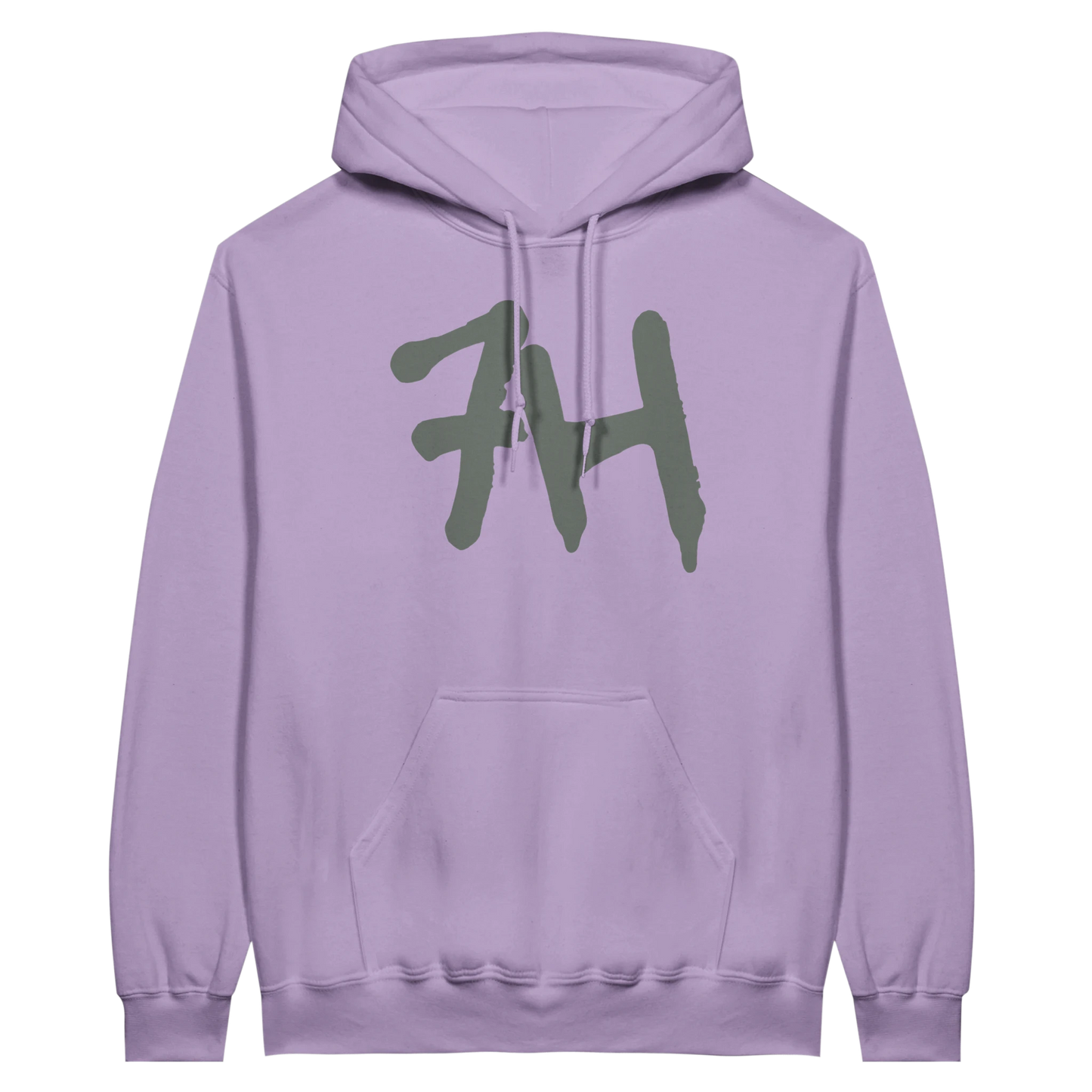 7HARAMHOOD White Graffiti 7H Hoodie – Mausgrau in lila mit 7H-Design auf der Vorderseite.