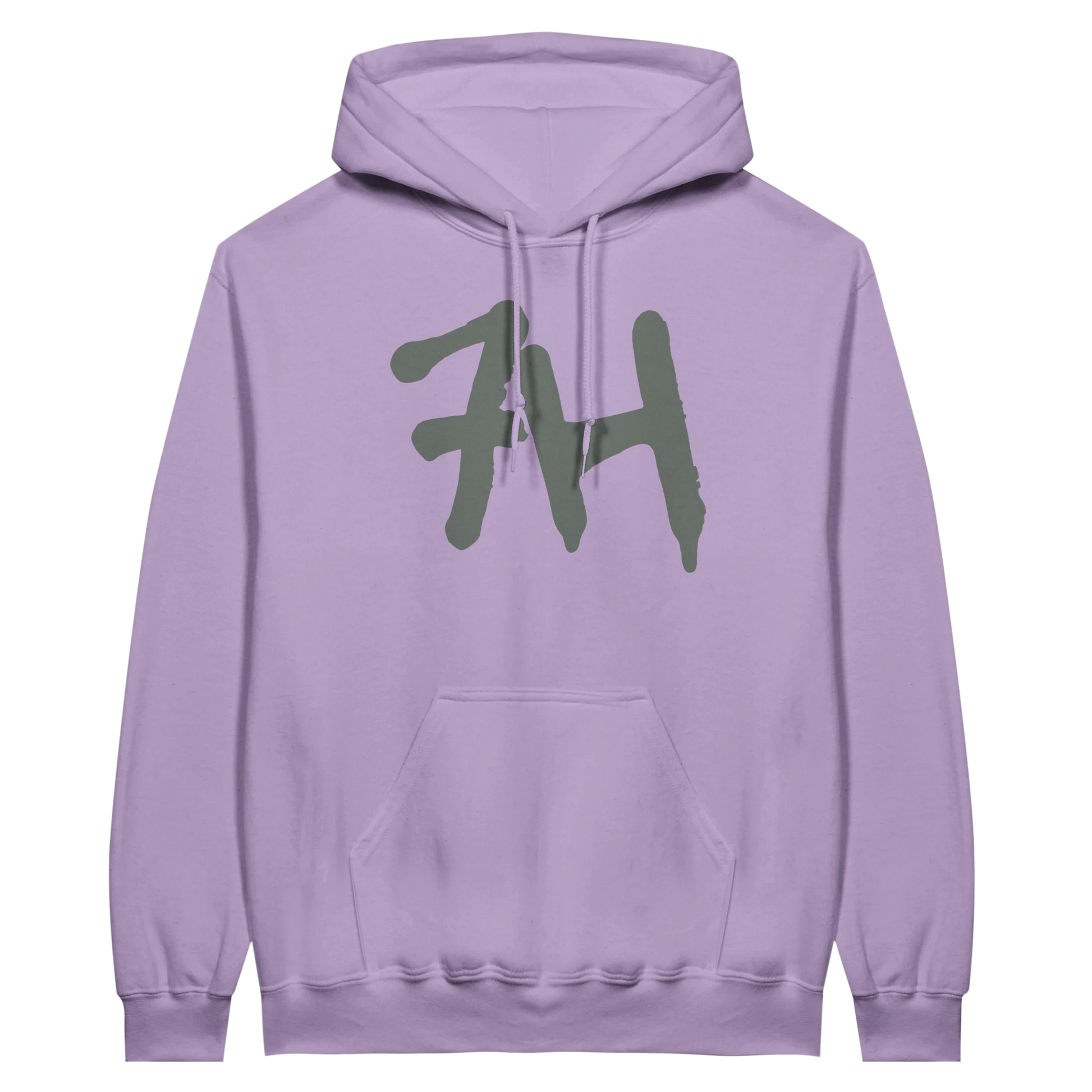 7HARAMHOOD White Graffiti 7H Hoodie – Mausgrau in lila mit 7H-Design auf der Vorderseite.