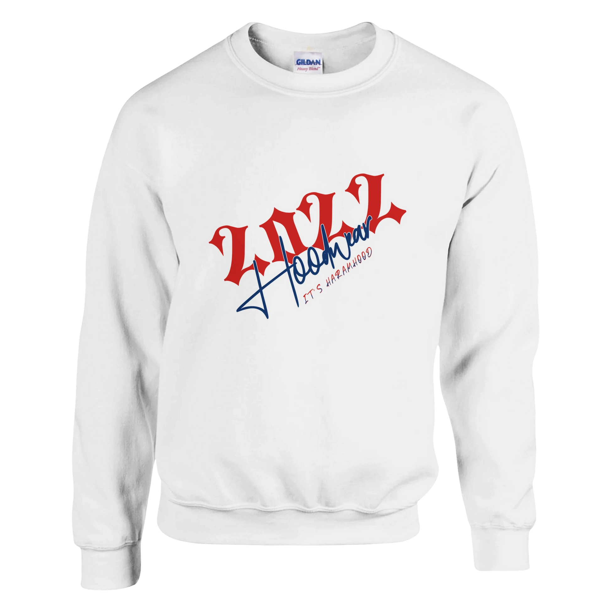 Weißer Street Soul Hoodie Rückansicht - Old-English Print Haramhood