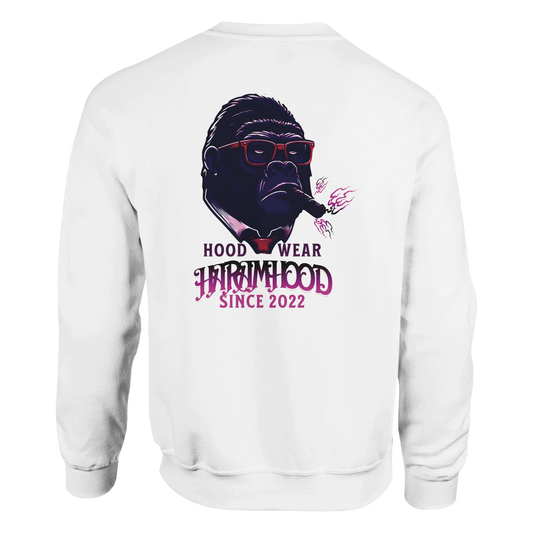 Gorilla Boss Sweatshirt Weiß Frontansicht
