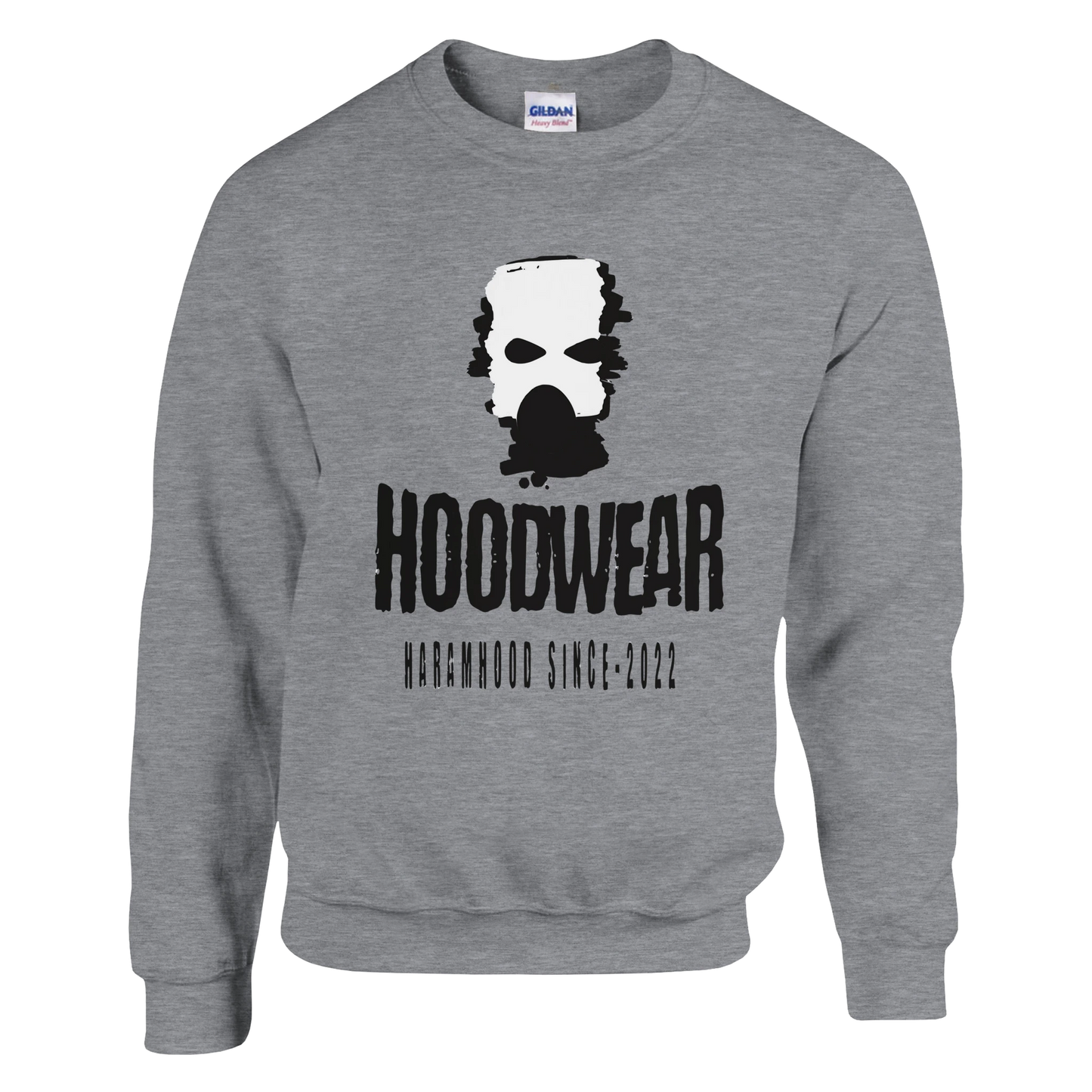 7HARAMHOOD Gasmaske Sweatshirt Grau Frontansicht Brand Since-2022
