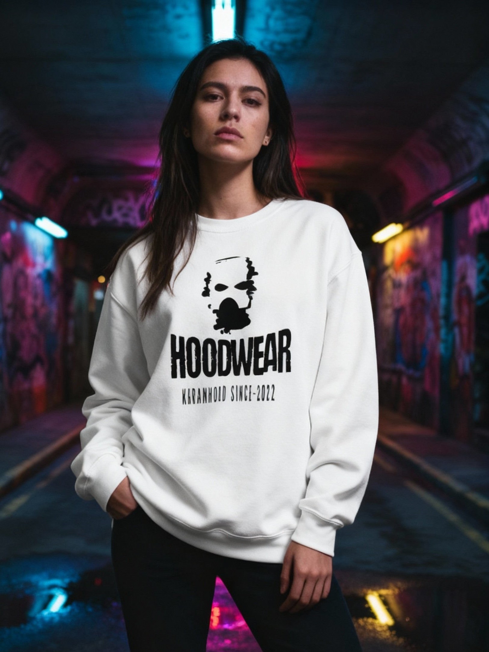 Weißer Street Soul Hoodie  Seitenansicht Urban Style – Premium Haramhood