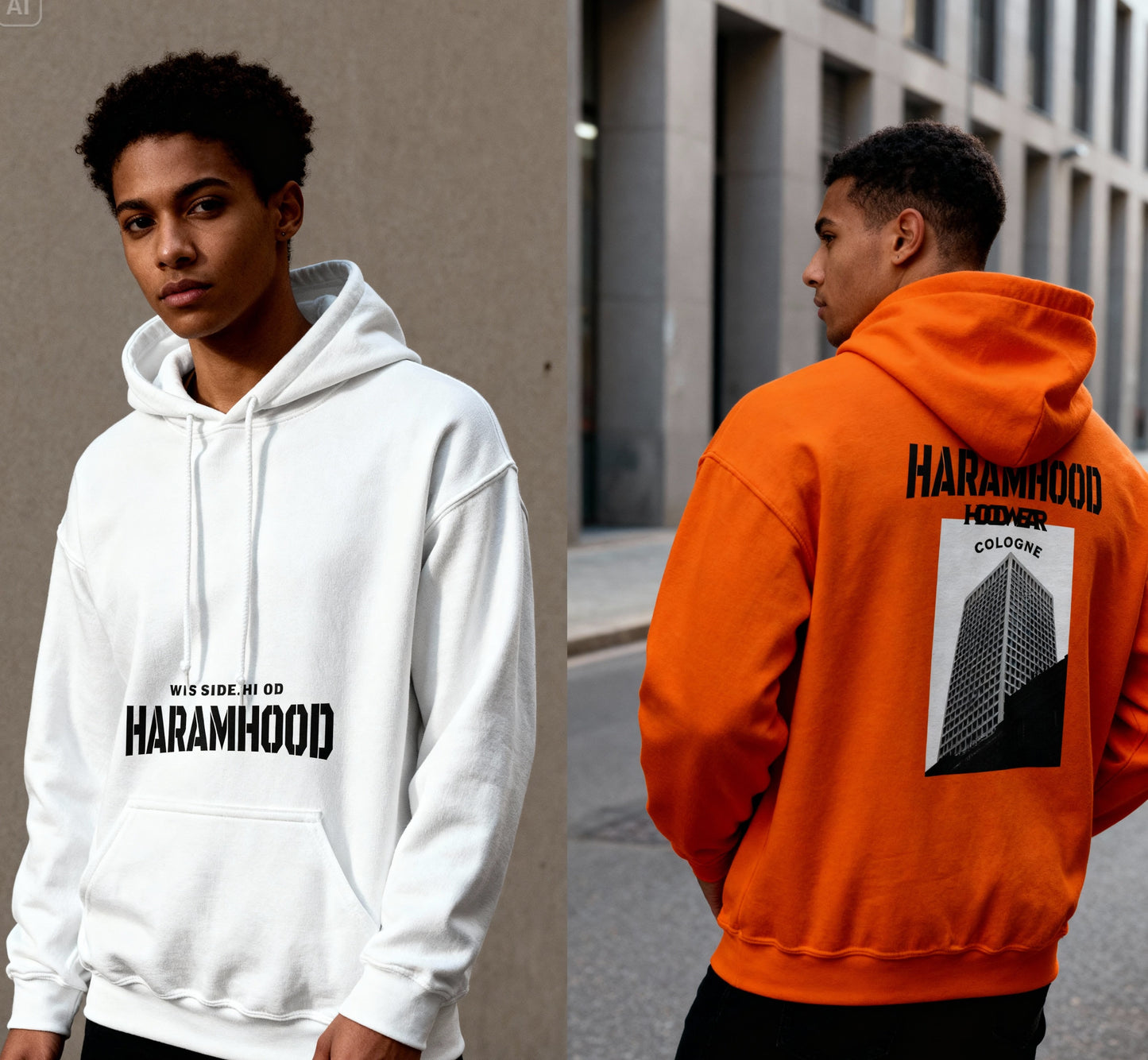 Westside Cologne Hoodwear---Hood Message Block blau