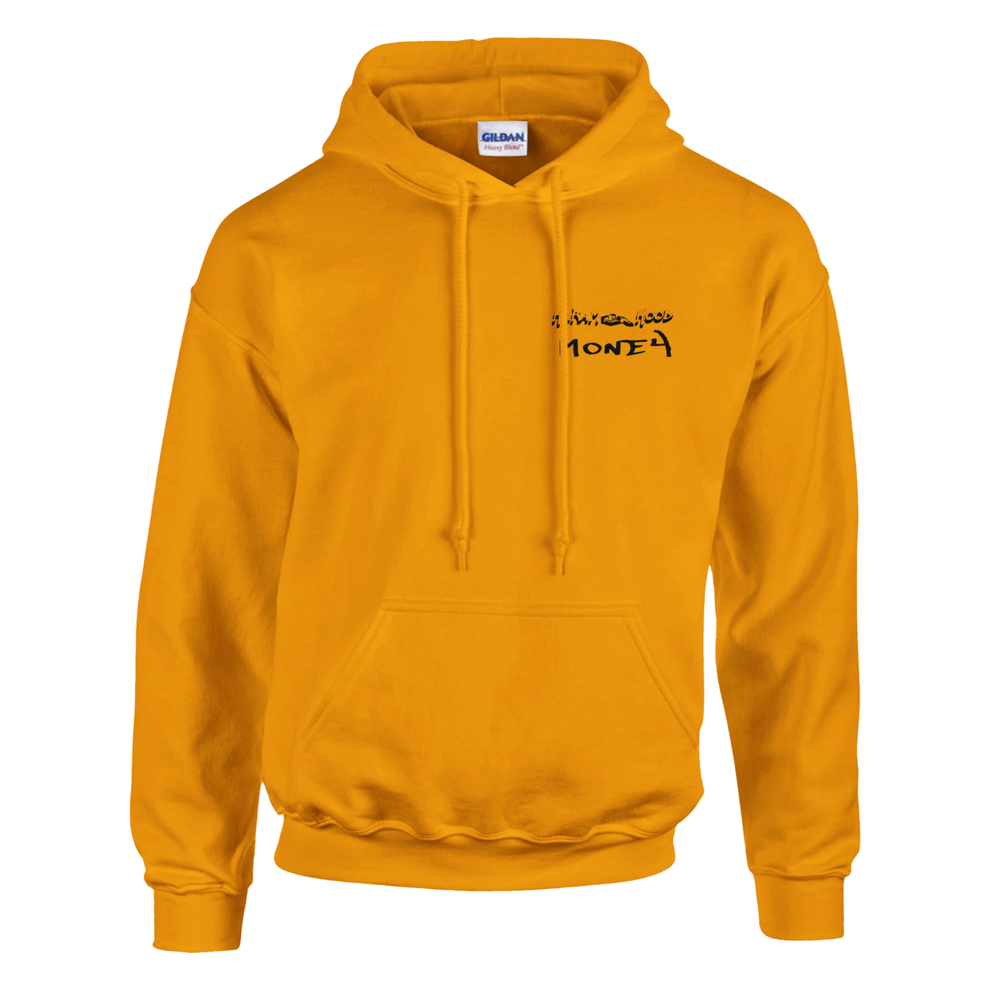 Money Make Not Friends Hoodie Gold Frontansicht | 7HARAMHOOD 
